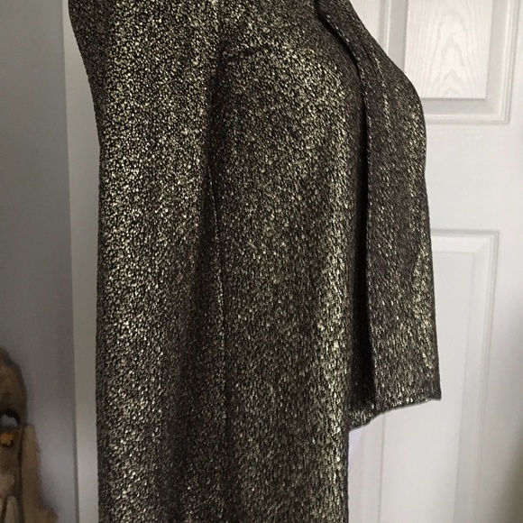 Lily White Gold Sparkly Drape Front Blazer XS - Picture 2 of 4